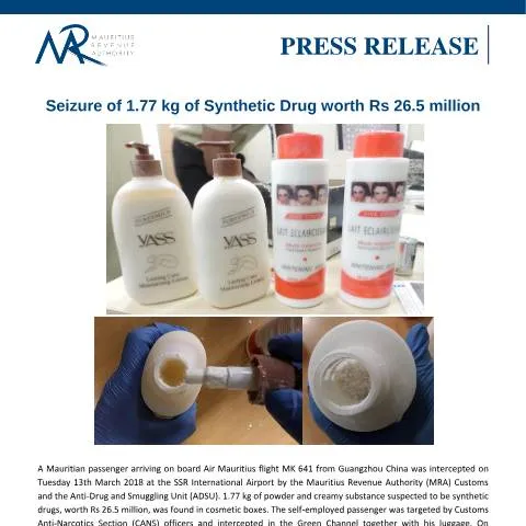 Document preview: MRA's Successful Seizure of Synthetic Drugs in 2018 — Government & admin (PressRelease130318)