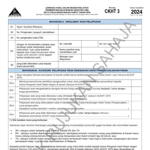 Document preview: Panduan Lengkap Borang CKHT 3 untuk Pelupusan Harta Tanah — Cukai & percukaian (CERFA n°CKHT 3)