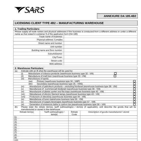 Document preview: Navigating the DA 185.4B2 Licensing Process for Manufacturers — Government & admin (CERFA n°DA 185.4B2)