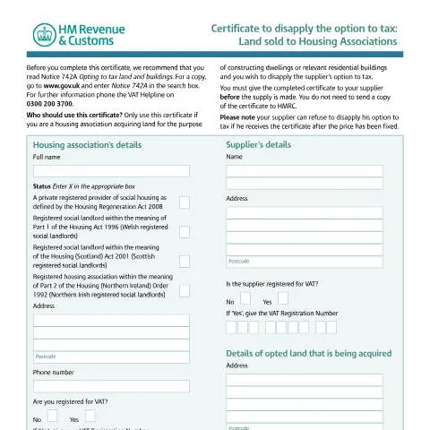 Document preview: How Housing Associations Avoid VAT on Land Using VAT1614G — Taxes