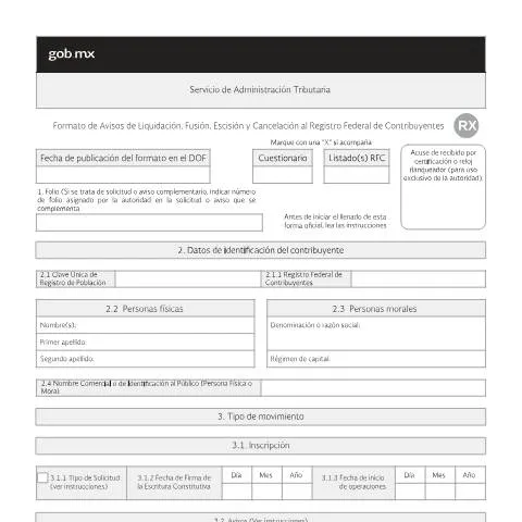 Vista previa del documento Formato RX: Herramienta Clave para Contribuyentes en México — Impuestos (CERFA n° RX Versión editable (319) RX)