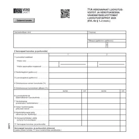 Document preview: Opas verovapaisiin luovutusvoittoihin ja tappioihin — Verot & verotus (CERFA n°Vero 3057)