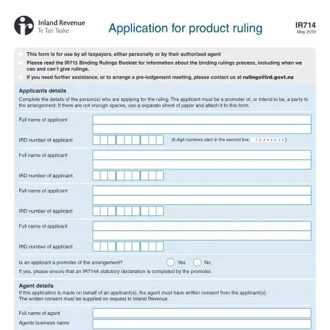 Document preview: Navigating the IR714 Application for Product Ruling — Taxes (CERFA n°IR714)