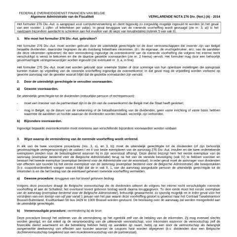Aperçu du document Guide sur le formulaire 167-276-div-nota pour réductions fiscales — Impôts & fiscalité (CERFA n°167-276-div-nota)