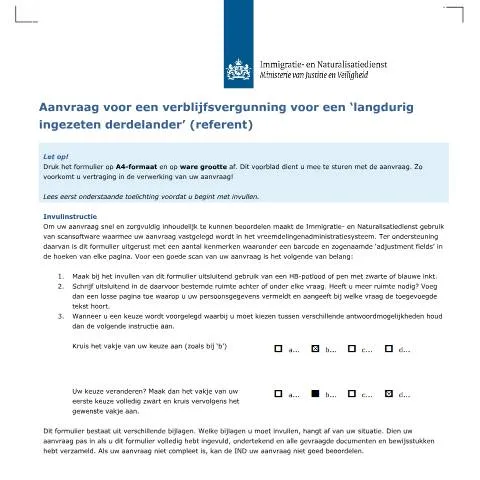 Documentvoorvertoning: Verblijfsvergunning aanvragen voor langdurig ingezeten derdelander — Immigratie & visa (CERFA n°7019)
