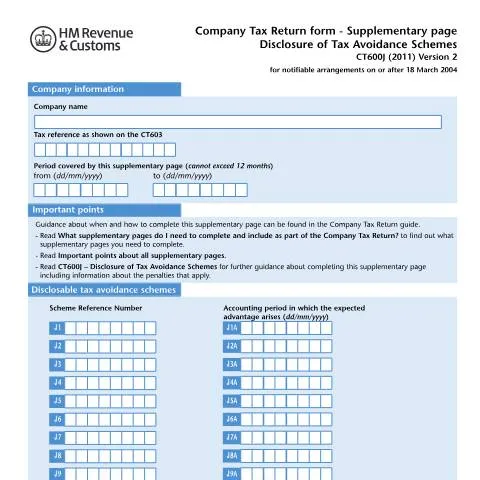 Document preview: Essential Guide to CT600J for Tax Compliance — Taxes
