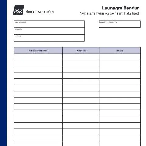 Document preview: Skýrsla um Launagreiðendur: Nýir starfsmenn og starfslok — Stjórnsýsla (CERFA n°RSK 22.12)