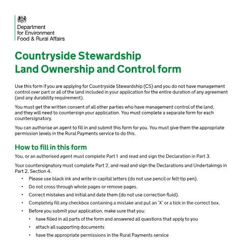 Document preview: CS02 Form Guide: Managing Multiple Land Interests in Stewardship — Government & admin