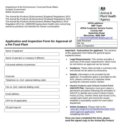 Document preview: UK Pet Food Manufacturing: Complete Approval Application Process — Government & admin (ABPR04)