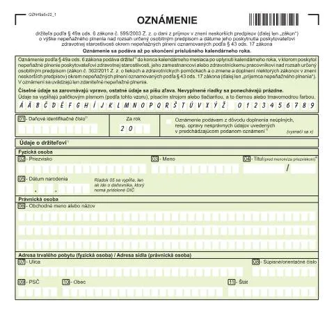 Document preview: Ako vyplniť formulár OZN49A6v22 pre nepeňažné plnenia — Administratívne úkony (CERFA n°OZN49A6v22)