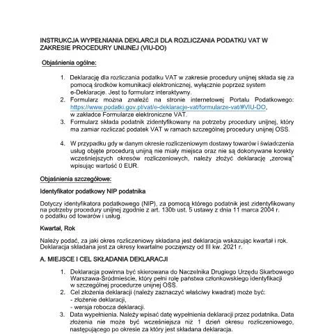 Document preview: Jak deklaracja VIU-DO wpływa na rozliczanie VAT w UE? — Podatki i fiskalność (CERFA n°VIU-DO (OSS))