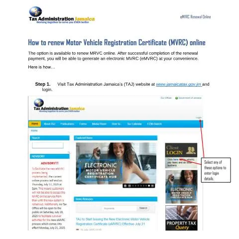 Document preview: Guide to Renewing Your Motor Vehicle Registration Certificate Online — Vehicle & driving (Guide+-+MVRC+renewal+online_Generate+eMVRC-how+to+guide_July+2025)