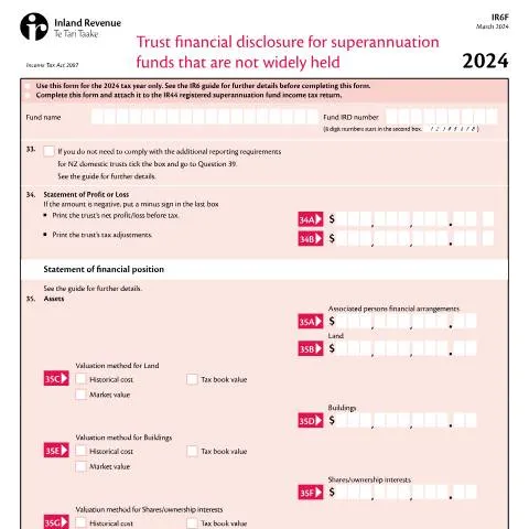 Document preview: Understanding the IR6F Form for Superannuation Funds — Taxes (CERFA n°IR6F)