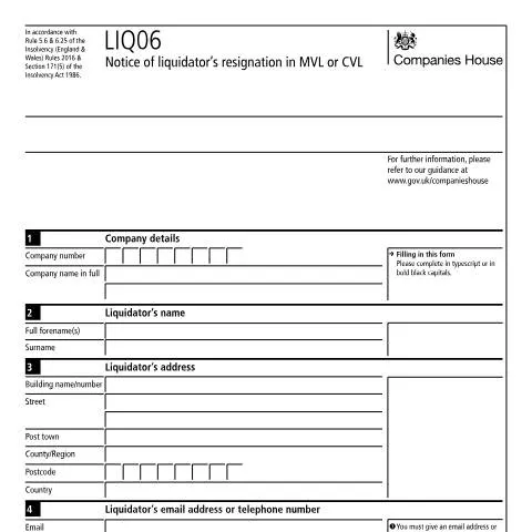 Document preview: Navigating the LIQ06: Key Insights on Liquidator Resignation — Government & admin