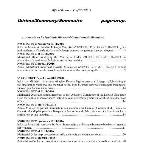 Document preview: Navigating the Processed Food Stuffs Document in Rwanda — Government & admin (CERFA n°processed_food_stuffs)