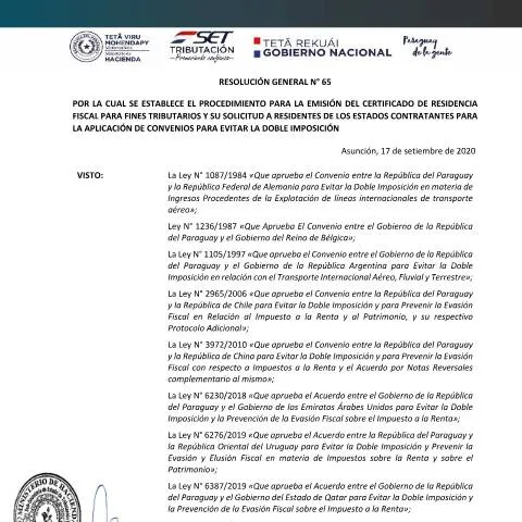 Vista previa del documento Procedimiento para obtener el Certificado de Residencia Fiscal en — Impuestos
