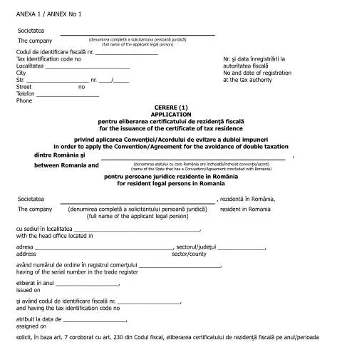 Document preview: Importanța certificatului de rezidență fiscală pentru firmele din — Impozite & fiscalitate (CERFA n°A1_OMFP_583_2016)
