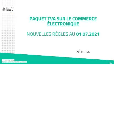 Aperçu du document Nouvelles règles TVA pour le commerce électronique en UE depuis 2021 — Impôts & fiscalité (CERFA n°123-e-commerce-paquet-tva-01072021)