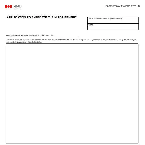 Document preview: Understanding the Application to Antedate Claim for Benefit — Work & employment (CERFA n°INS2987)