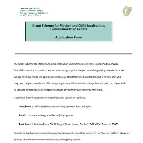 Document preview: Support for Commemorative Events of Mother and Child Institutions — Civil status & identity