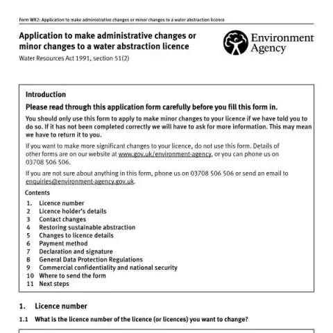 Document preview: How to Make Administrative Changes to Your Water Licence — Government & admin (WR2)