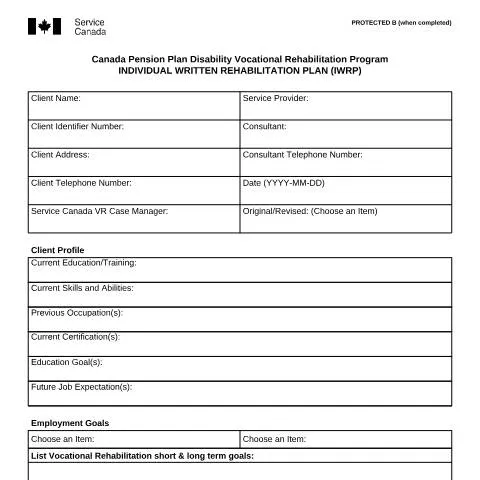 Document preview: Your Guide to the Individual Written Rehabilitation Plan (IWRP) — Work & employment (CERFA n°ISP2565)