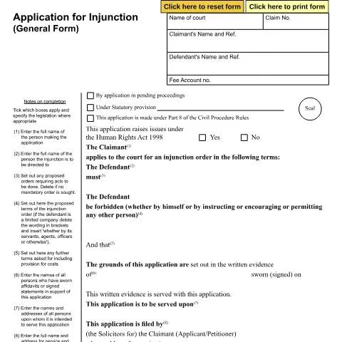 Document preview: How to Apply for an Injunction Using Form N16A in UK Courts — Legal & justice