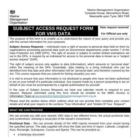 Document preview: Understanding the VMS Data Request Process — Government & admin