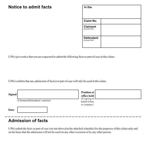 Document preview: Understanding Form N266: Strategic Fact Admission in UK Courts — Legal & justice