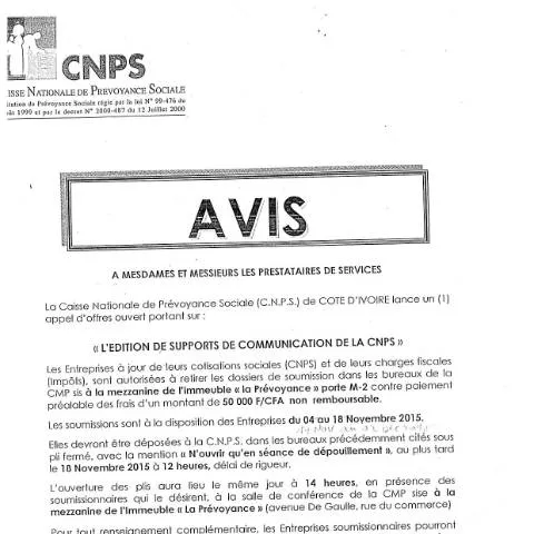 Aperçu du document L'importance des supports de communication de la CNPS en Côte d'Ivoire — Démarches administratives