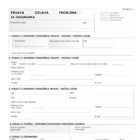 Document preview: Uloga TISKANICA-1 u hrvatskom zdravstvenom sustavu — Zdravlje (CERFA n°TISKANICA-1)