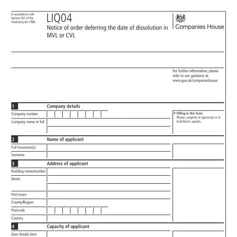Document preview: The Role of LIQ04 in Company Liquidation — Legal & justice