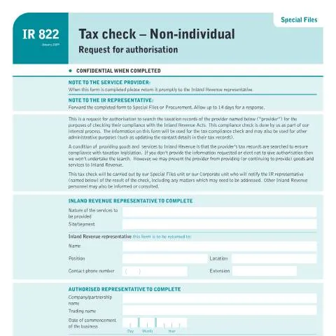 Document preview: Understanding the IR822 Tax Check for Non-Individuals — Taxes (CERFA n°IR822)