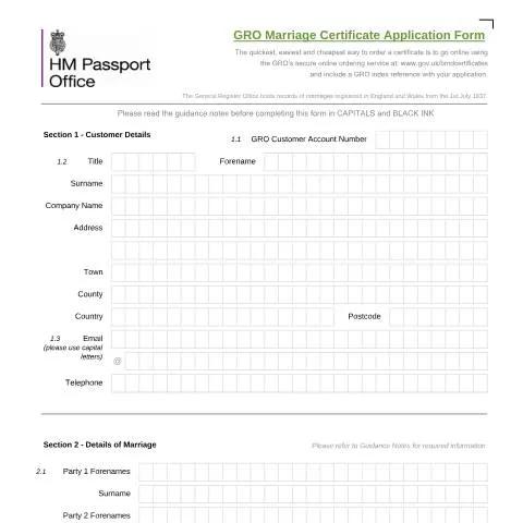 Document preview: How to Apply for Your Marriage Certificate in England and Wales — Civil status & identity