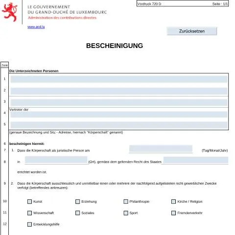 Aperçu du document Comprendre la Bescheinigung grenzüberschreitende Spenden — Démarches administratives (CERFA n°720 D)