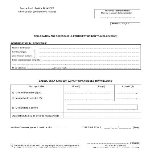 Aperçu du document Comprendre la Déclaration 273Part en Belgique — Impôts & fiscalité (CERFA n°121-273-part)