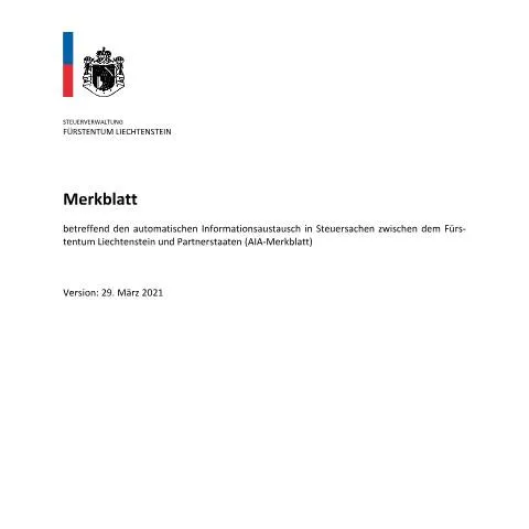 Dokumentvorschau: Einführung in das AIA-Merkblatt vom 29.03.2021 — Behörden & Verwaltung (CERFA n°int_mb_aia_merkblatt)