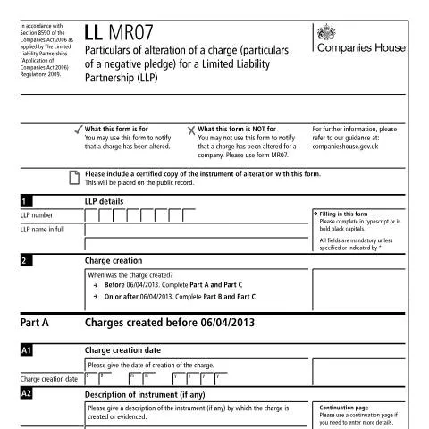 Document preview: Understanding the Importance of the LL MR07 Form for LLPs — Government & admin