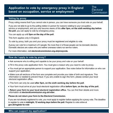 Document preview: Understanding Emergency Proxy Voting for Employment Reasons — Work & employment