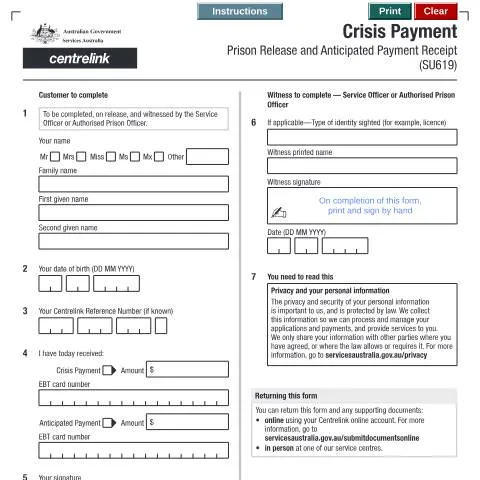 Document preview: Navigating the SU619 Form for Crisis Payment — Benefits & social aid (CERFA n°SU619)