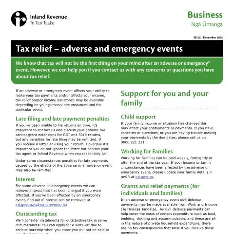 Document preview: Understanding Tax Relief for Natural Disasters and Emergencies — Taxes (CERFA n°IR505)