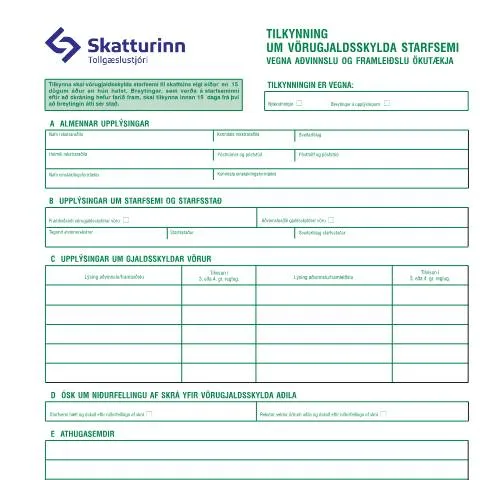 Document preview: Skilningur á vörugjaldsskyldum í ökutækjaframleiðslu — Tollur & innflutningur (CERFA n°TS-V01)