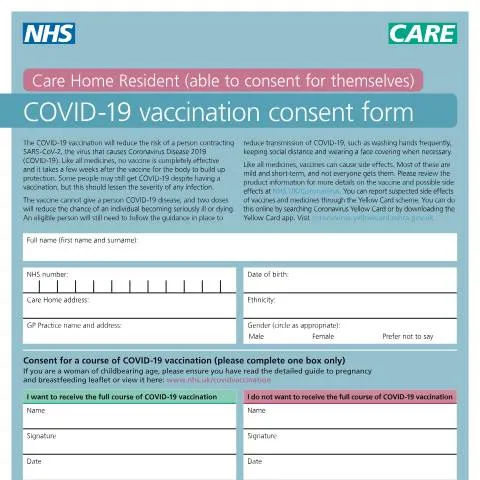 Document preview: Care Home COVID-19 Vaccination Consent: Legal Requirements & Process — Health