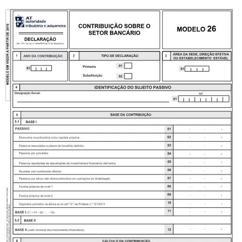 Pré-visualização do documento Entenda o Modelo 26: Contribuição sobre o Setor Bancário — Impostos (CERFA n°Modelo 26)