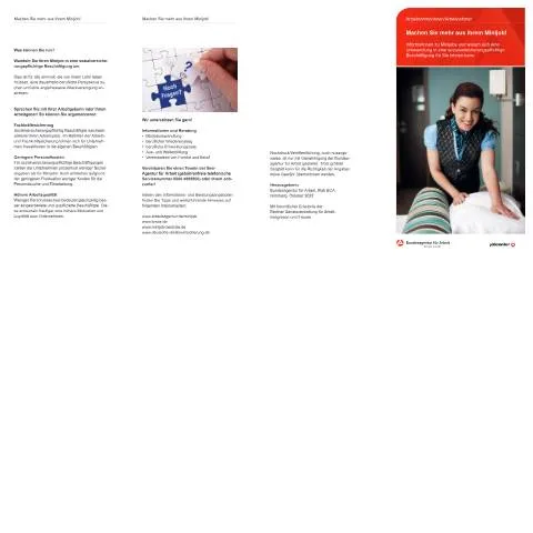 Dokumentvorschau: Entdecken Sie die Vorteile von Minijobs in Deutschland — Arbeit & Beschäftigung (CERFA n°minijob-flyer-an_ba031195)