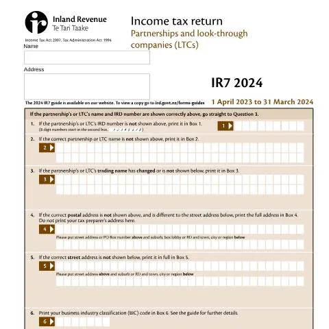 Document preview: Understanding the IR7 Form for Partnerships and LTCs — Taxes (CERFA n°IR7)