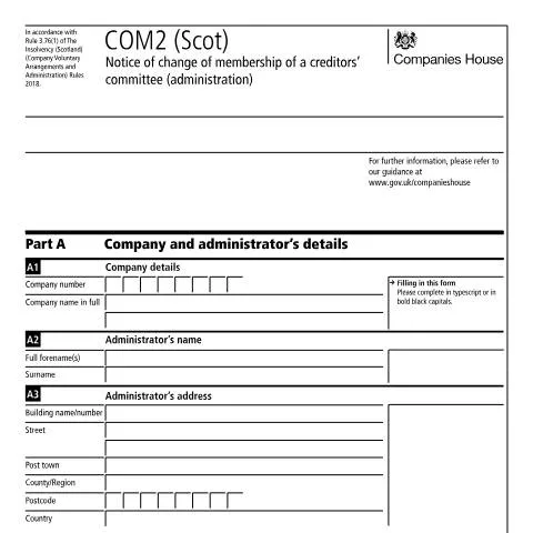 Document preview: Understanding the COM2 (Scot) Notice for Creditors’ Committees — Business