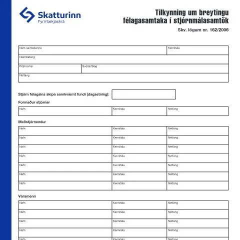 Document preview: Skrefin við skráningu breytinga á stjórnmálasamtökum (CERFA n°RSK 17.12)