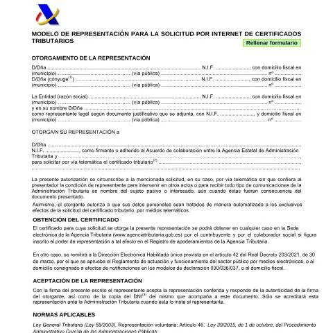 Vista previa del documento Importancia del Modelo de Representación en la AEAT — Trámites administrativos