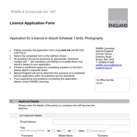 Document preview: Wildlife Photography Licensing: A28 Permits for Protected Birds — Government & admin